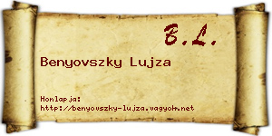 Benyovszky Lujza névjegykártya